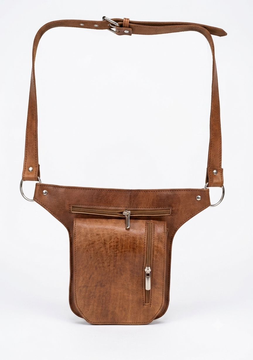 Riñonera de Cuero Artesanal Vintage | Bolso de Cintura Piel