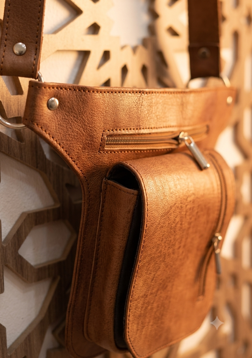 Riñonera de Cuero Artesanal Vintage | Bolso de Cintura Piel