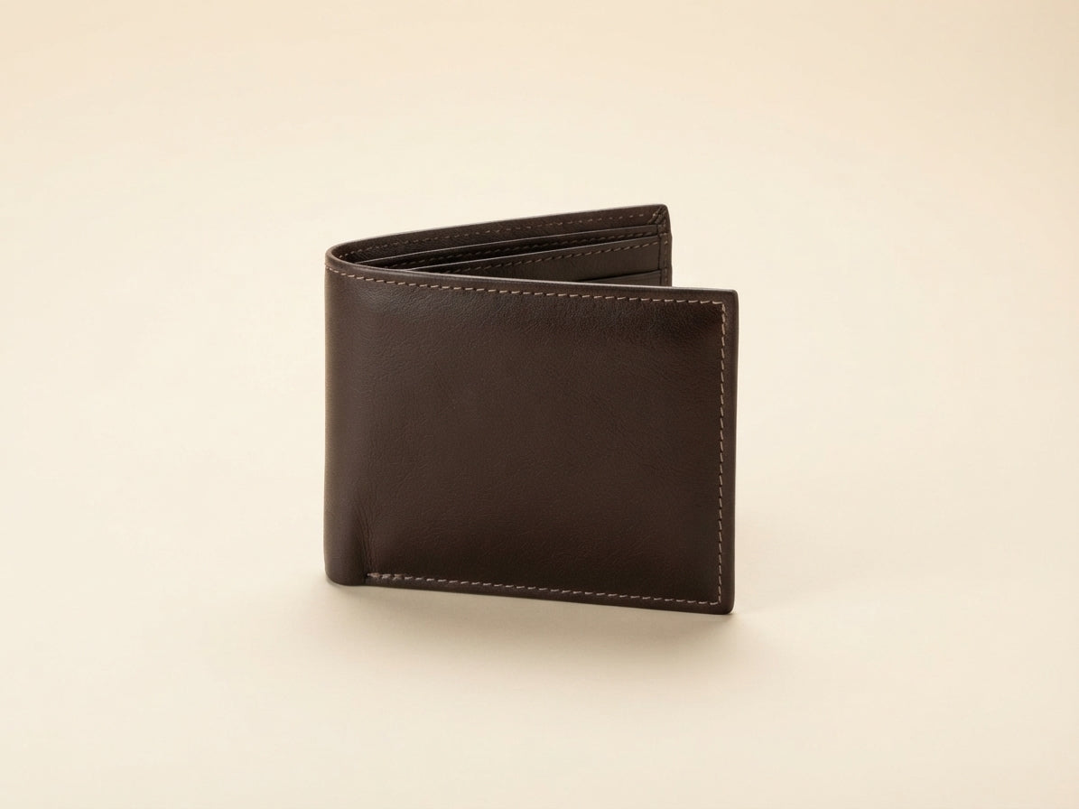 Billetera de Cuero Genuino Minimalista — Diseño Compacto (10x7,5 cm)