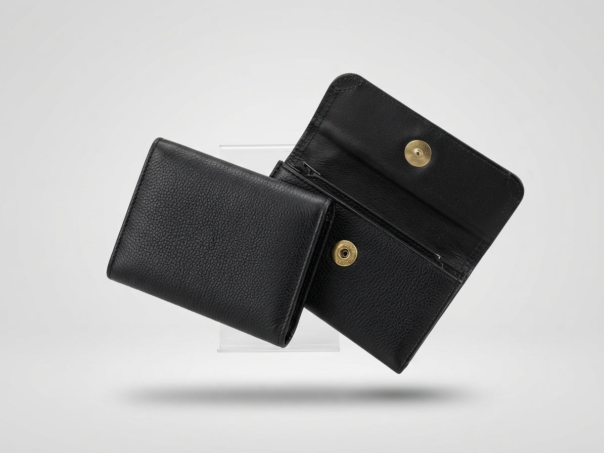Cartera Compacta de Cuero Genuino (13x8 cm)