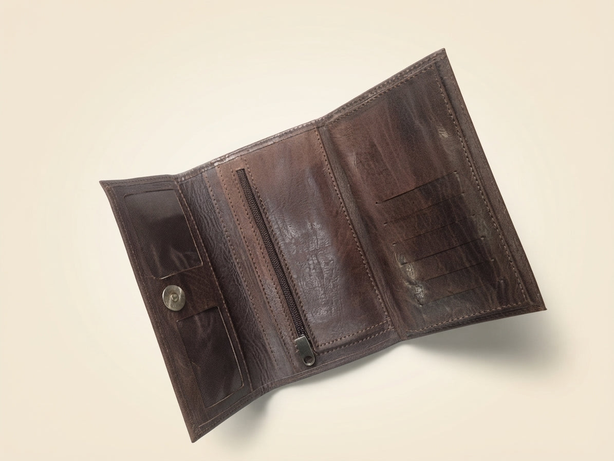 Cartera de Piel Elegante para Mujer – Gran Capacidad y Cierre de Solapa (18x11 cm)