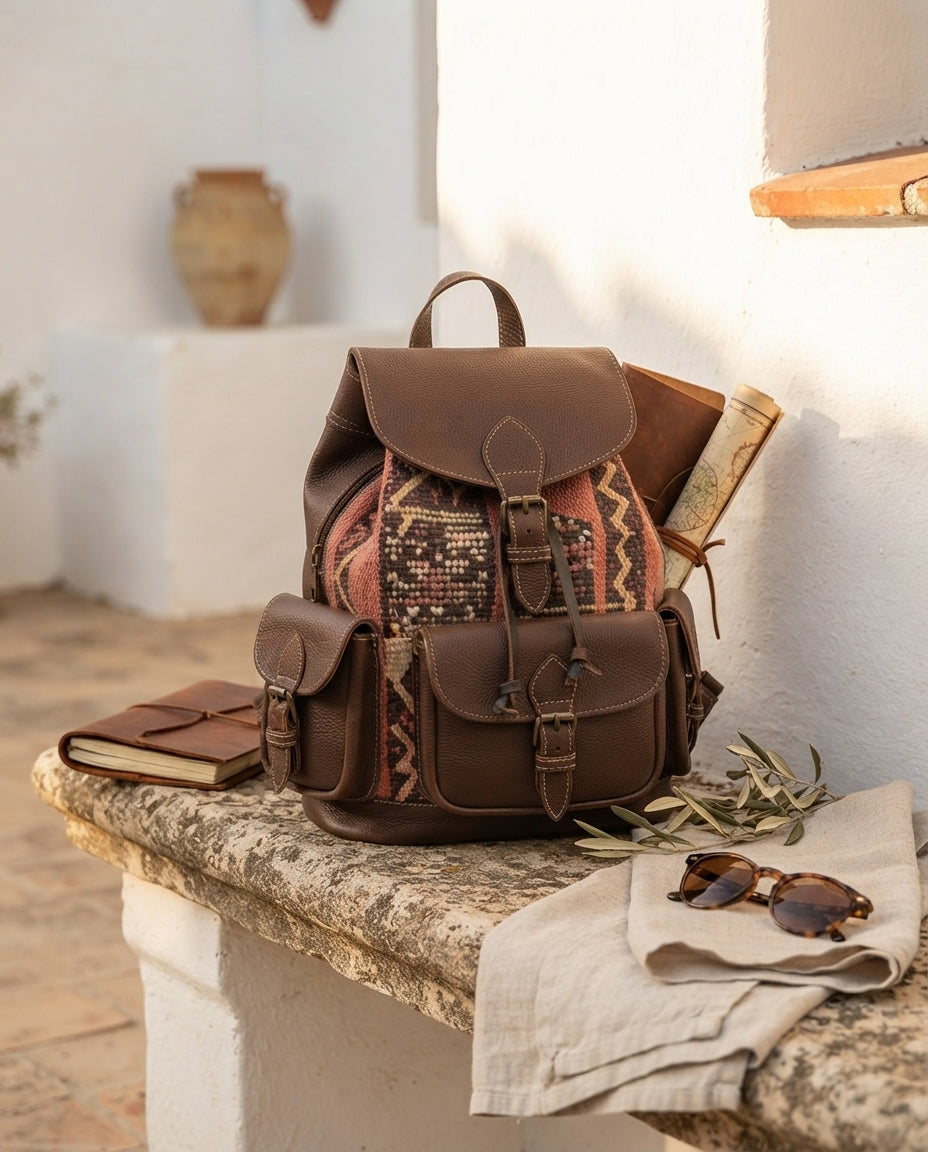 Mochila de Cuero Genuino Estilo Vintage 2 — Hecha a Mano