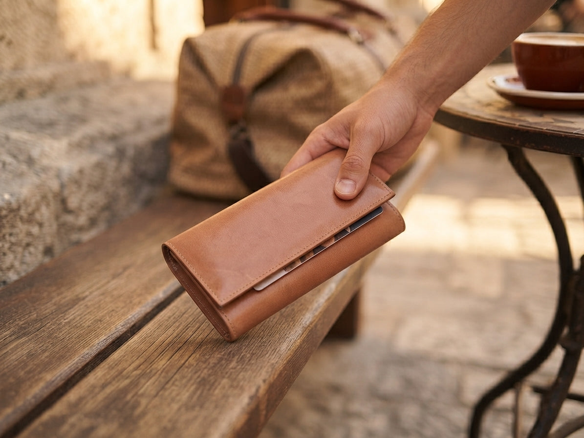 Cartera de Piel Elegante para Mujer – Gran Capacidad y Cierre de Solapa (18x11 cm)