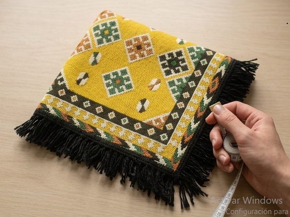 Alfombra Tribal Vintage 100x60 cm - Tejido Plano con Flecos