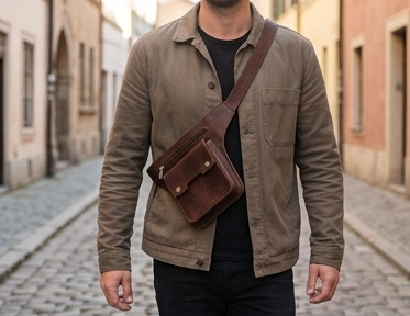 Riñonera de Cuero Artesanal Vintage | Bolso de Cintura Piel